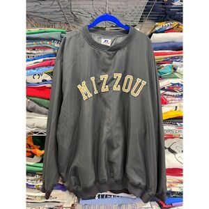 Russell Athletic Missouri Mizzou Tigers Windbreaker Pullover Black Mens XL 27x31